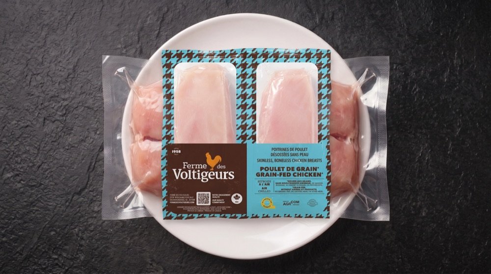 Poitrines de poulet avec dos sans pilon